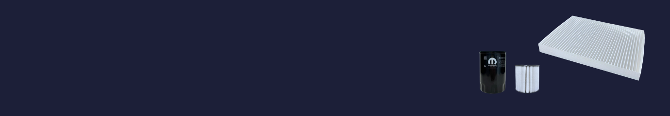 Oljefilter, bränslefilter, kupéfilter och luftfilter till Mopar-bilar. Vi har flera alternativ, både i original och som eftermarknad för Dodge, Jeep, RAM och Chrysler.