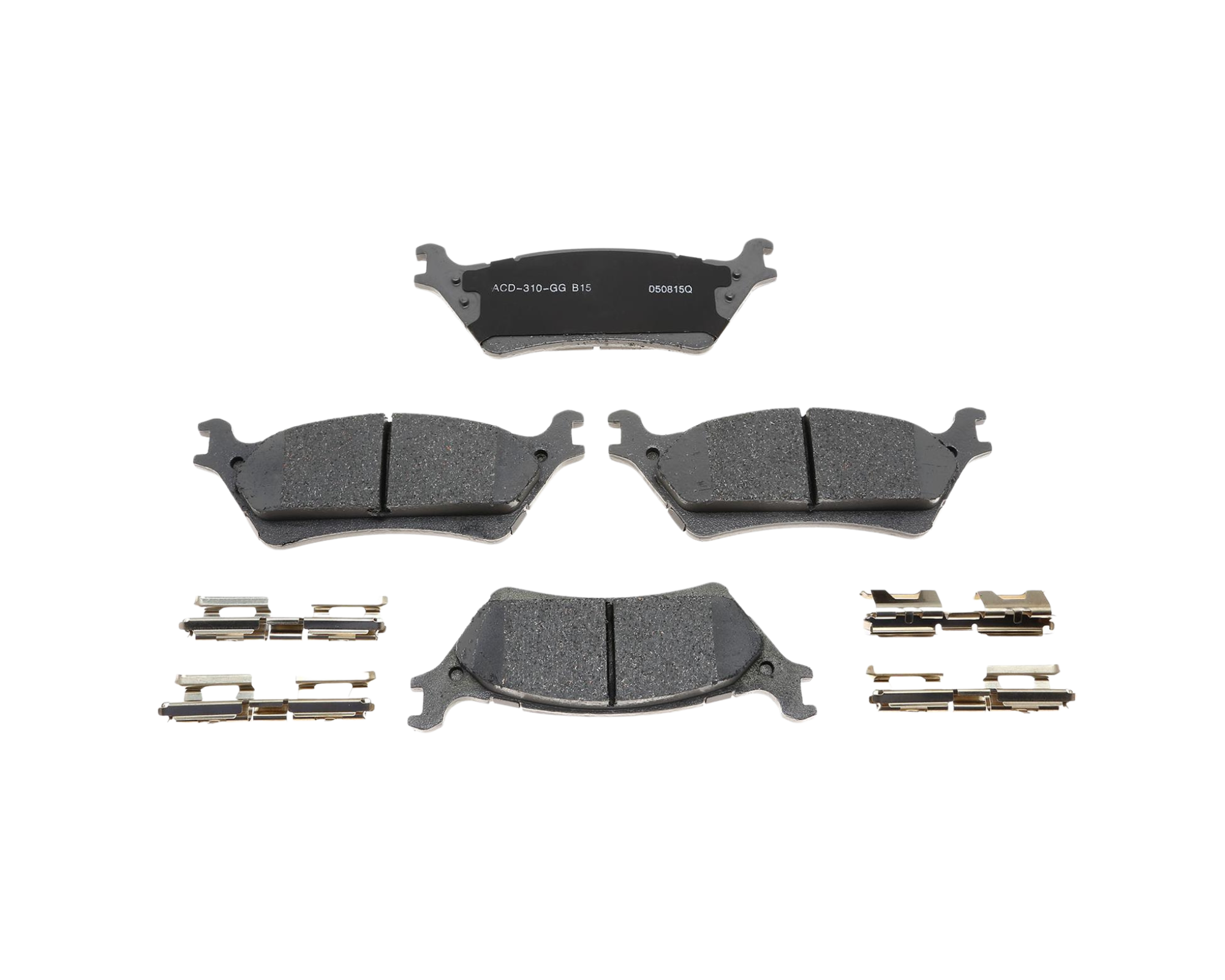 Bakre bromsbelägg från ACDelco med artikelnummer 19304709. Passar till Ford F-150 med mekanisk parkeringsbroms. 