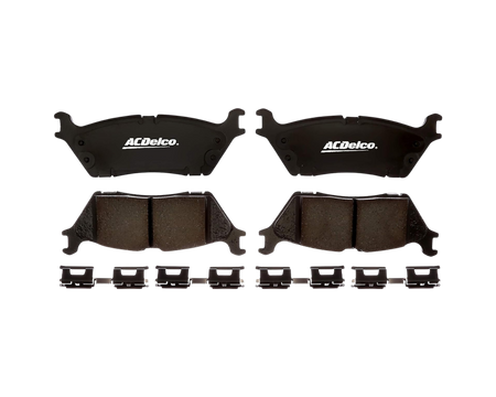 Bakre bromsbelägg från ACDelco med artikelnummer 1938963. Passar till din Ford F-150 med elektrisk parkeringsbroms.