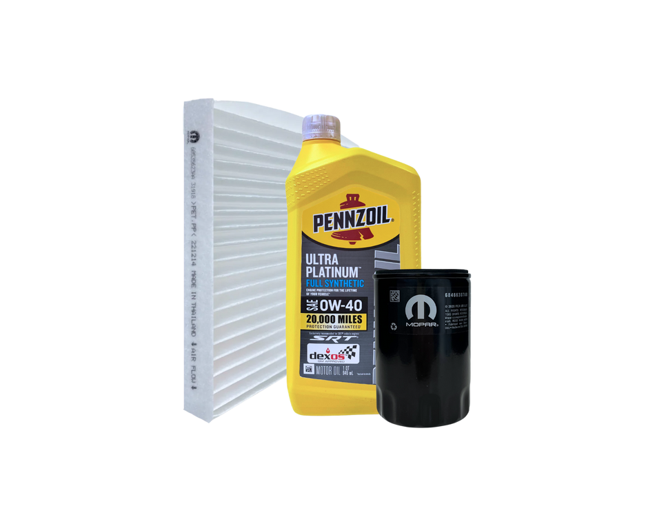 Servicepaket i original från Mopar innehållande motorolja, oljefilter & kupéfilter. Passar till RAM DT 2025.