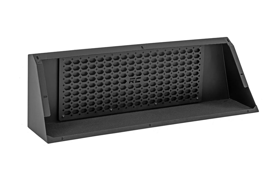 Förvaringsfack med perforerad panel för flakkåpa